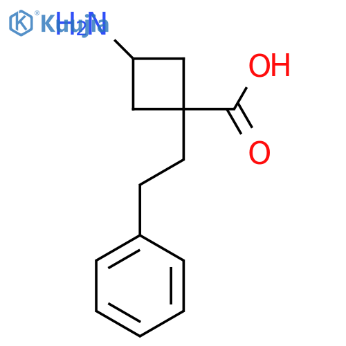 3-Amino-1-(2-phenylethyl)cyclobutane-1-carboxylic acid structure