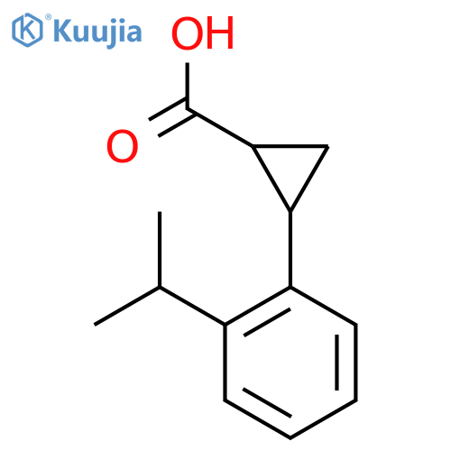 2-2-(propan-2-yl)phenylcyclopropane-1-carboxylic acid structure