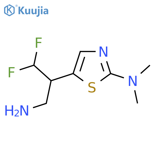 5-(3-amino-1,1-difluoropropan-2-yl)-N,N-dimethyl-1,3-thiazol-2-amine structure