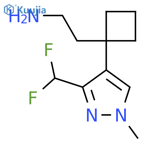 2-{1-3-(difluoromethyl)-1-methyl-1H-pyrazol-4-ylcyclobutyl}ethan-1-amine structure