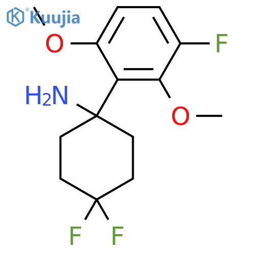 4,4-difluoro-1-(3-fluoro-2,6-dimethoxyphenyl)cyclohexan-1-amine structure