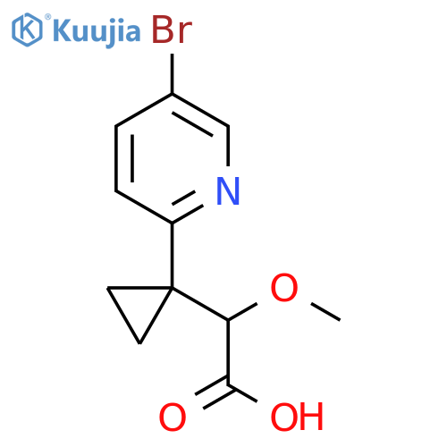 2-1-(5-bromopyridin-2-yl)cyclopropyl-2-methoxyacetic acid structure