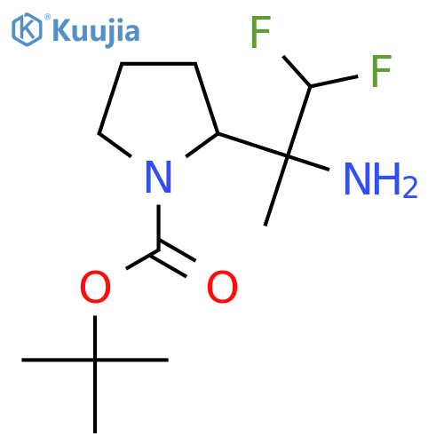 tert-butyl 2-(2-amino-1,1-difluoropropan-2-yl)pyrrolidine-1-carboxylate structure
