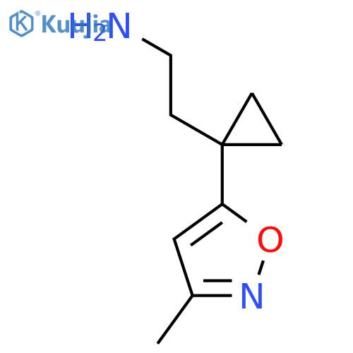 2-1-(3-methyl-1,2-oxazol-5-yl)cyclopropylethan-1-amine structure