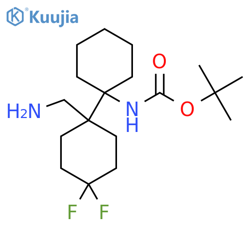 tert-butyl N-{1-1-(aminomethyl)-4,4-difluorocyclohexylcyclohexyl}carbamate structure