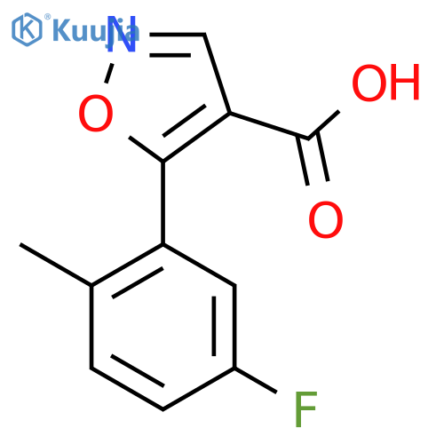 5-(5-fluoro-2-methylphenyl)-1,2-oxazole-4-carboxylic acid structure