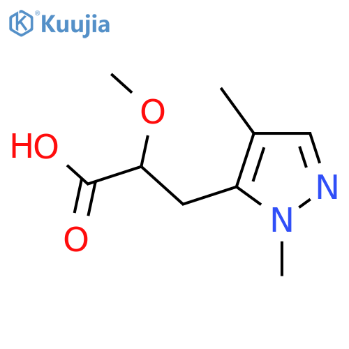 3-(1,4-dimethyl-1H-pyrazol-5-yl)-2-methoxypropanoic acid structure