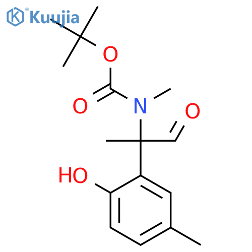 tert-butyl N-2-(2-hydroxy-5-methylphenyl)-1-oxopropan-2-yl-N-methylcarbamate structure