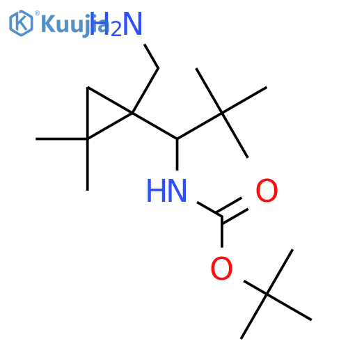 tert-butyl N-{1-1-(aminomethyl)-2,2-dimethylcyclopropyl-2,2-dimethylpropyl}carbamate structure