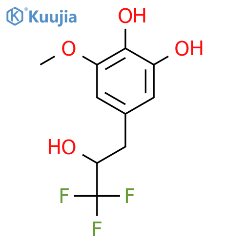 3-methoxy-5-(3,3,3-trifluoro-2-hydroxypropyl)benzene-1,2-diol structure