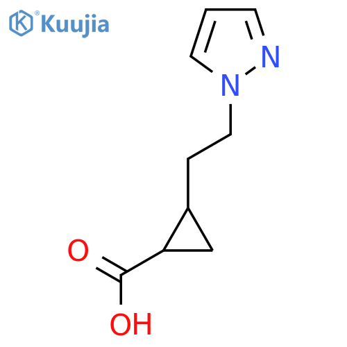 2-2-(1H-pyrazol-1-yl)ethylcyclopropane-1-carboxylic acid structure