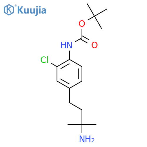 tert-butyl N-4-(3-amino-3-methylbutyl)-2-chlorophenylcarbamate structure