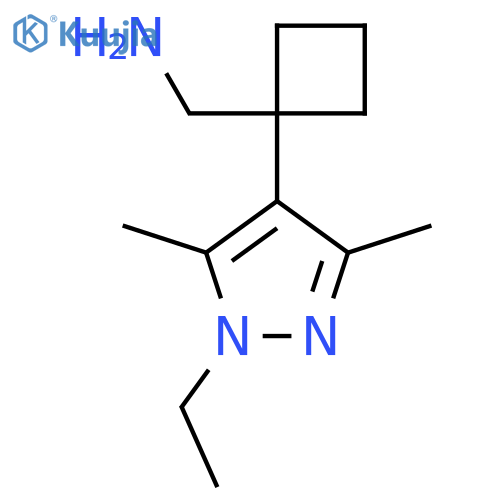 1-(1-ethyl-3,5-dimethyl-1H-pyrazol-4-yl)cyclobutylmethanamine structure