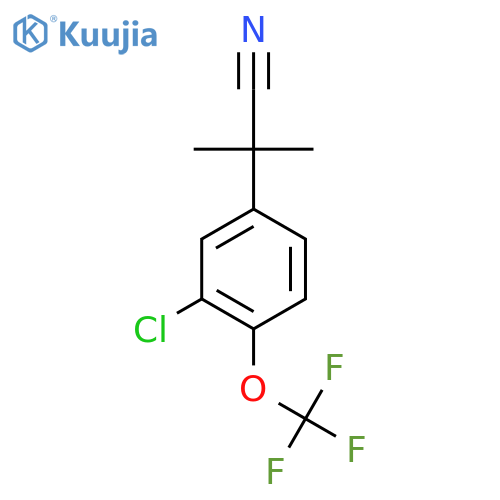 2-3-chloro-4-(trifluoromethoxy)phenyl-2-methylpropanenitrile structure