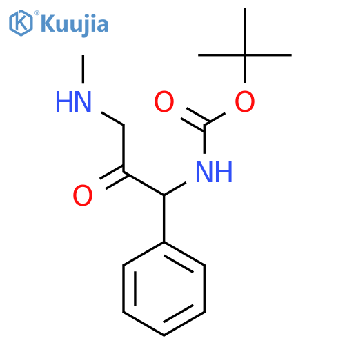 tert-butyl N-3-(methylamino)-2-oxo-1-phenylpropylcarbamate structure