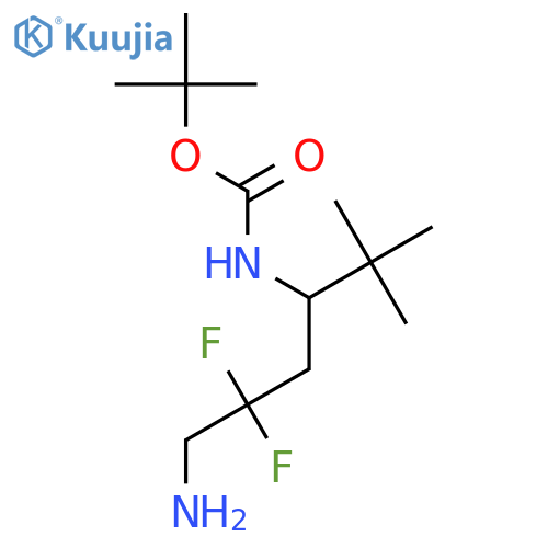 tert-butyl N-(6-amino-5,5-difluoro-2,2-dimethylhexan-3-yl)carbamate structure