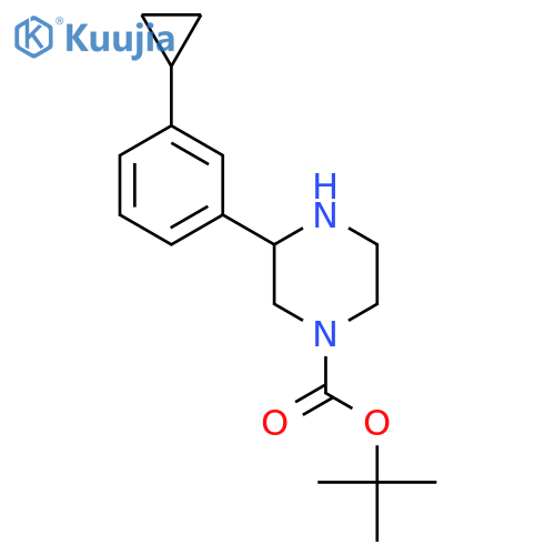 tert-butyl 3-(3-cyclopropylphenyl)piperazine-1-carboxylate structure