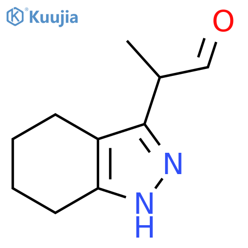 2-(4,5,6,7-tetrahydro-1H-indazol-3-yl)propanal structure