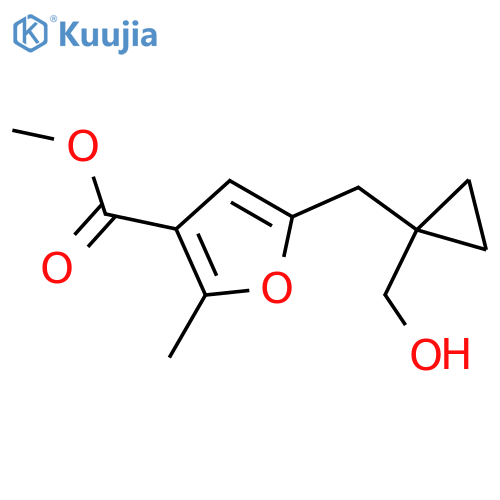 methyl 5-{1-(hydroxymethyl)cyclopropylmethyl}-2-methylfuran-3-carboxylate structure