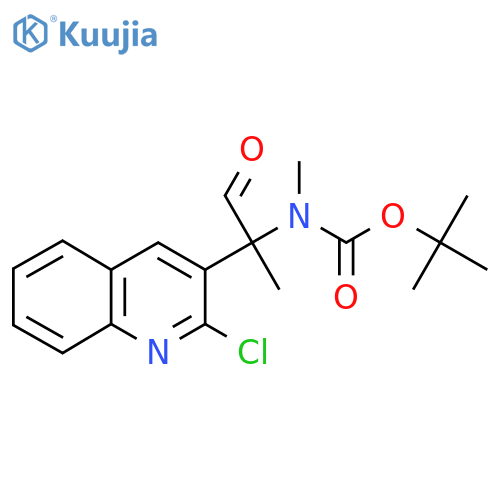 tert-butyl N-2-(2-chloroquinolin-3-yl)-1-oxopropan-2-yl-N-methylcarbamate structure
