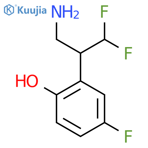 2-(3-amino-1,1-difluoropropan-2-yl)-4-fluorophenol structure