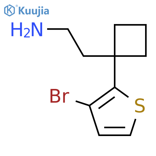 2-1-(3-bromothiophen-2-yl)cyclobutylethan-1-amine structure