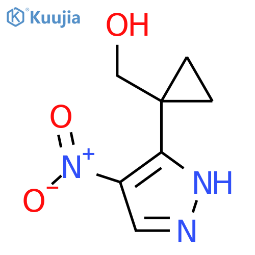 1-(4-nitro-1H-pyrazol-3-yl)cyclopropylmethanol structure