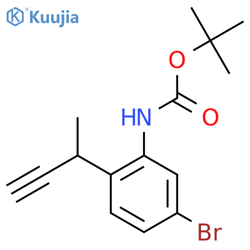 tert-butyl N-5-bromo-2-(but-3-yn-2-yl)phenylcarbamate structure