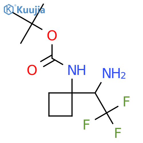 tert-butyl N-1-(1-amino-2,2,2-trifluoroethyl)cyclobutylcarbamate structure