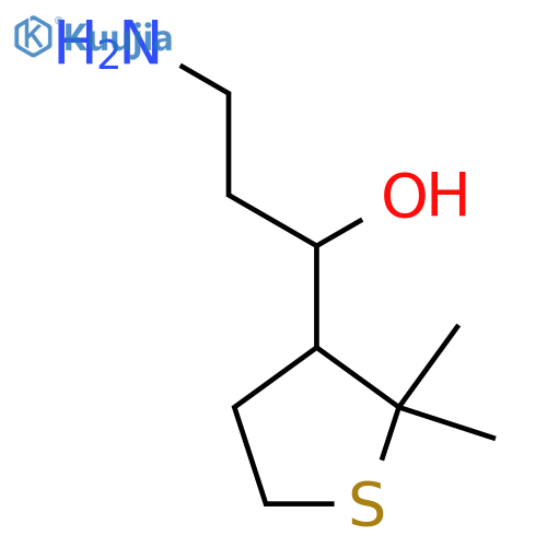 3-amino-1-(2,2-dimethylthiolan-3-yl)propan-1-ol structure