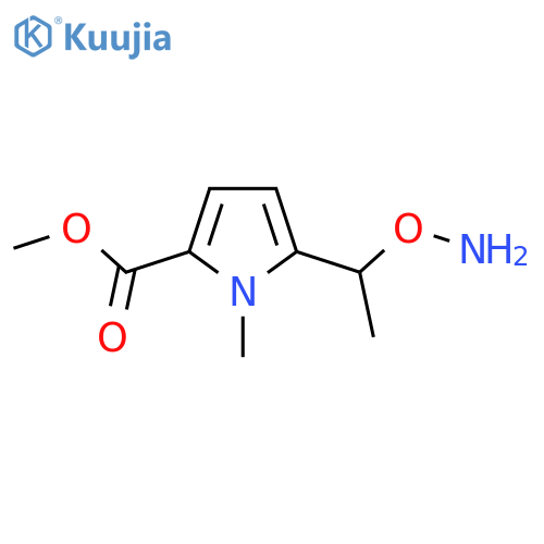 methyl 5-1-(aminooxy)ethyl-1-methyl-1H-pyrrole-2-carboxylate structure