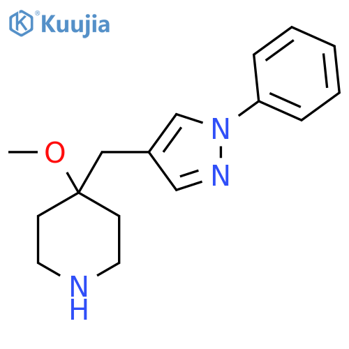 4-methoxy-4-(1-phenyl-1H-pyrazol-4-yl)methylpiperidine structure