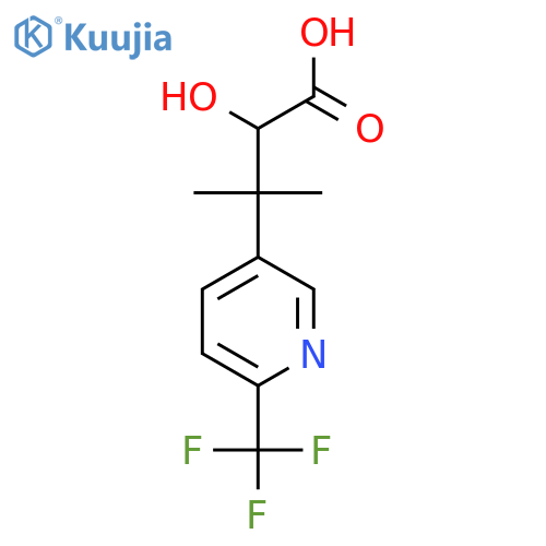 2-hydroxy-3-methyl-3-6-(trifluoromethyl)pyridin-3-ylbutanoic acid structure