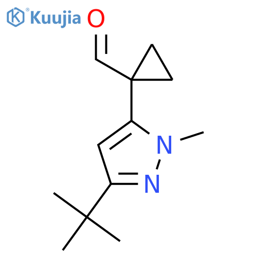 1-(3-tert-butyl-1-methyl-1H-pyrazol-5-yl)cyclopropane-1-carbaldehyde structure