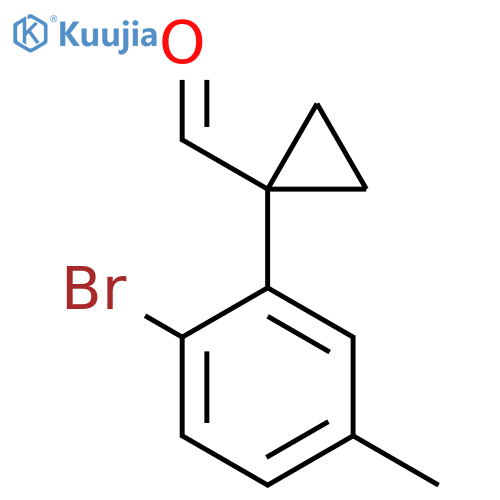 1-(2-bromo-5-methylphenyl)cyclopropane-1-carbaldehyde structure