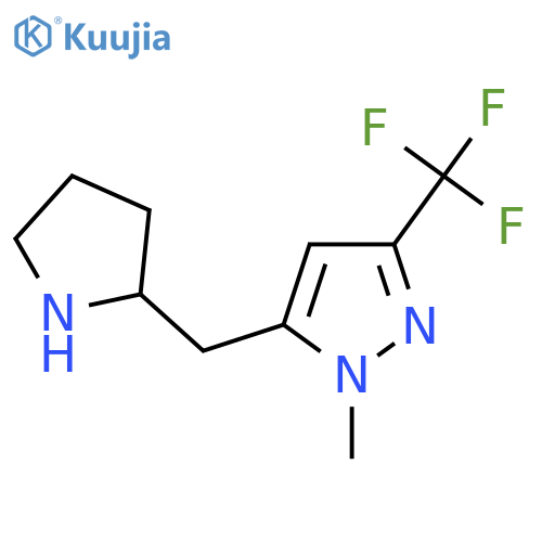 1-methyl-5-(pyrrolidin-2-ylmethyl)-3-(trifluoromethyl)-1H-pyrazole structure