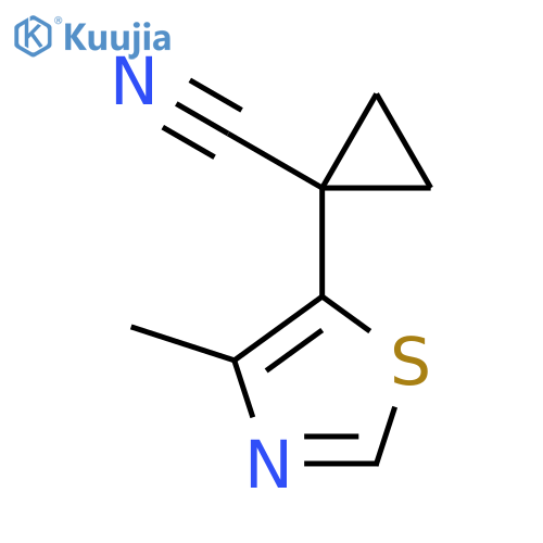 1-(4-methyl-1,3-thiazol-5-yl)cyclopropane-1-carbonitrile structure