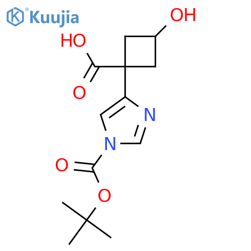 1-{1-(tert-butoxy)carbonyl-1H-imidazol-4-yl}-3-hydroxycyclobutane-1-carboxylic acid structure