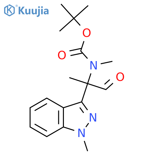tert-butyl N-methyl-N-2-(1-methyl-1H-indazol-3-yl)-1-oxopropan-2-ylcarbamate structure
