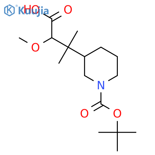 3-{1-(tert-butoxy)carbonylpiperidin-3-yl}-2-methoxy-3-methylbutanoic acid structure