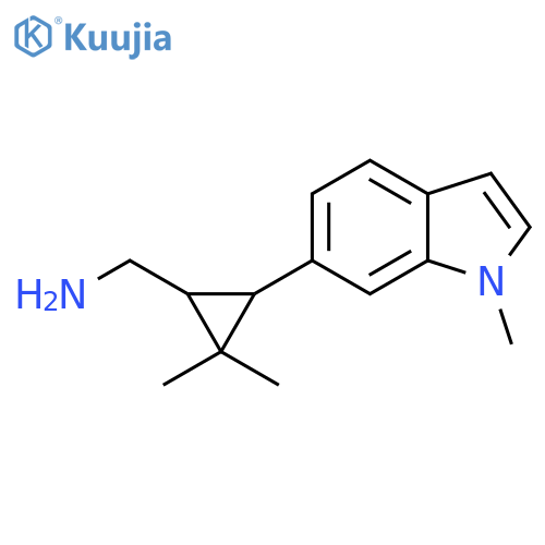 2,2-dimethyl-3-(1-methyl-1H-indol-6-yl)cyclopropylmethanamine structure