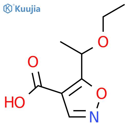 5-(1-ethoxyethyl)-1,2-oxazole-4-carboxylic acid structure