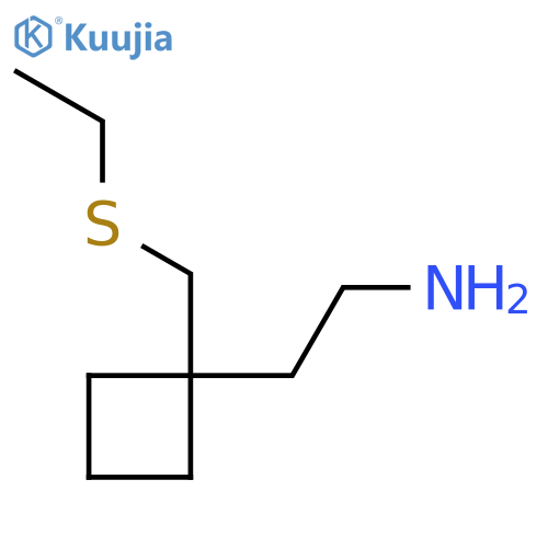 2-{1-(ethylsulfanyl)methylcyclobutyl}ethan-1-amine structure