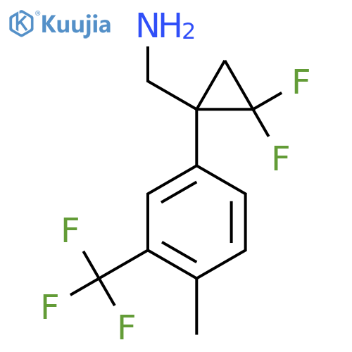 {2,2-difluoro-1-4-methyl-3-(trifluoromethyl)phenylcyclopropyl}methanamine structure