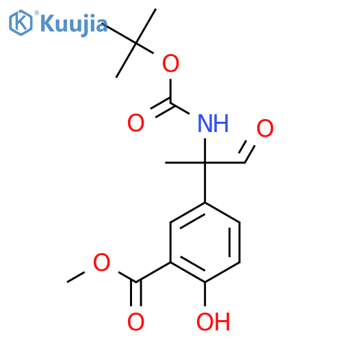 methyl 5-(2-{(tert-butoxy)carbonylamino}-1-oxopropan-2-yl)-2-hydroxybenzoate structure