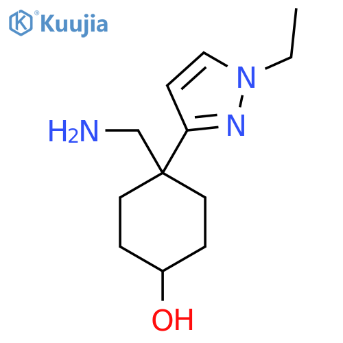 4-(aminomethyl)-4-(1-ethyl-1H-pyrazol-3-yl)cyclohexan-1-ol structure