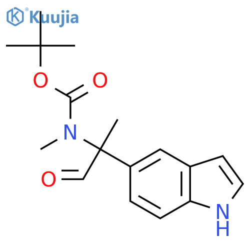 tert-butyl N-2-(1H-indol-5-yl)-1-oxopropan-2-yl-N-methylcarbamate structure