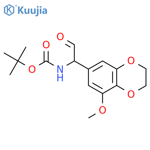 tert-butyl N-1-(8-methoxy-2,3-dihydro-1,4-benzodioxin-6-yl)-2-oxoethylcarbamate structure