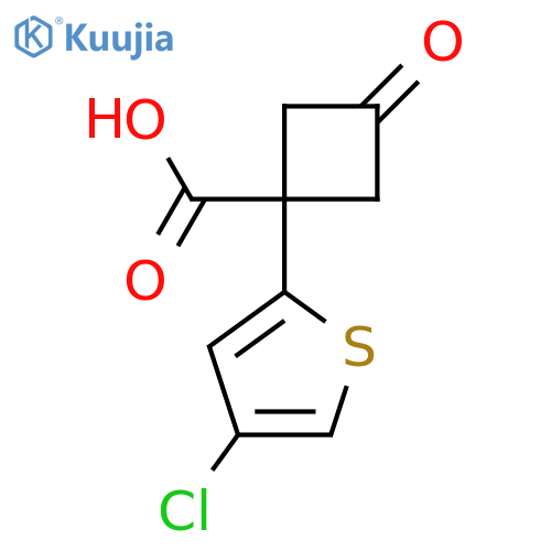 1-(4-chlorothiophen-2-yl)-3-oxocyclobutane-1-carboxylic acid structure