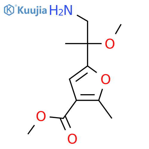 methyl 5-(1-amino-2-methoxypropan-2-yl)-2-methylfuran-3-carboxylate structure